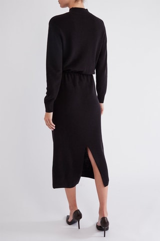 Robe longue en mérinos - Noir