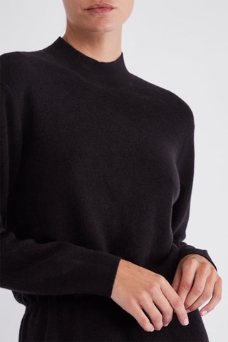Robe longue en mérinos - Noir