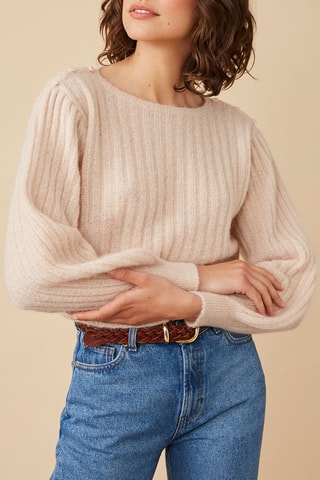 Pull en mohair et alpaga - Beige