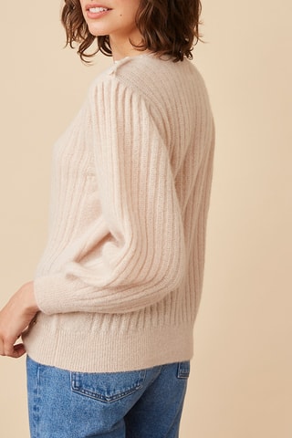 Pull en mohair et alpaga - Beige