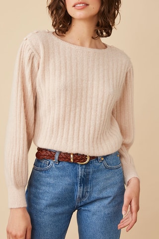 Pull en mohair et alpaga - Beige