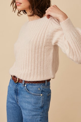 Pull en mohair et alpaga - Beige