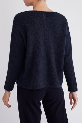 Pull en super kid mohair et laine - Bleu marine