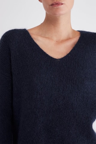 Pull en super kid mohair et laine - Bleu marine