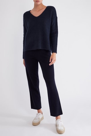 Pull en super kid mohair et laine - Bleu marine