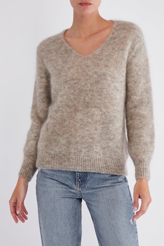 Pull en kid mohair et mérinos - Gris