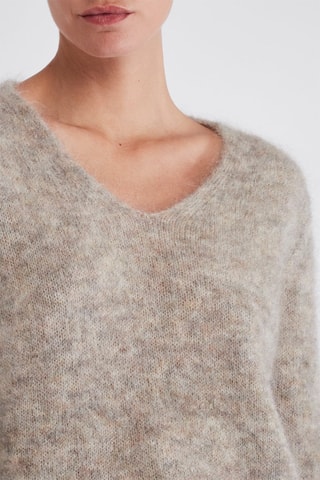 Pull en kid mohair et mérinos - Gris
