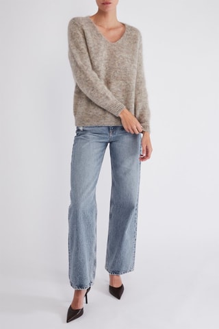 Pull en kid mohair et mérinos - Gris
