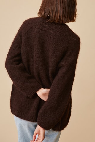 Gilet en mohair et laine - Marron