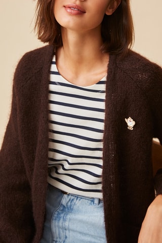 Gilet en mohair et laine - Marron