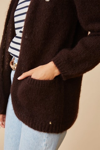 Gilet en mohair et laine - Marron