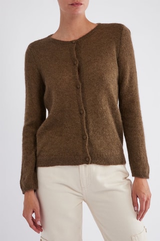 Gilet en super kid mohair et baby alpaga - Olive