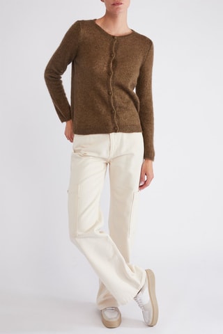 Gilet en super kid mohair et baby alpaga - Olive