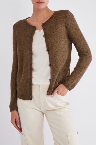 Gilet en super kid mohair et baby alpaga - Olive