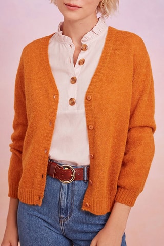 Gilet en baby alpaga et mérinos Bazilou - Orange