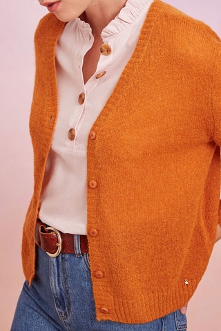Gilet en baby alpaga et mérinos Bazilou - Orange