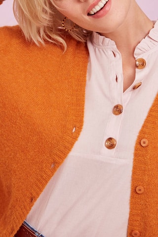 Gilet en baby alpaga et mérinos Bazilou - Orange