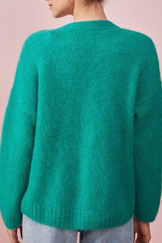 Gilet en mohair et laine Mentalo Turquoise