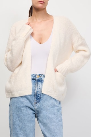 Gilet en kid mohair et mérinos Arouli - Ecru