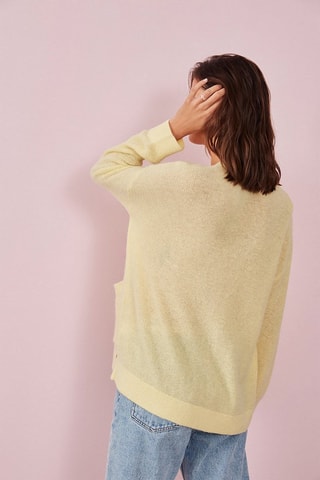 Gilet en laine, mohair et alpaga Amel - Jaune
