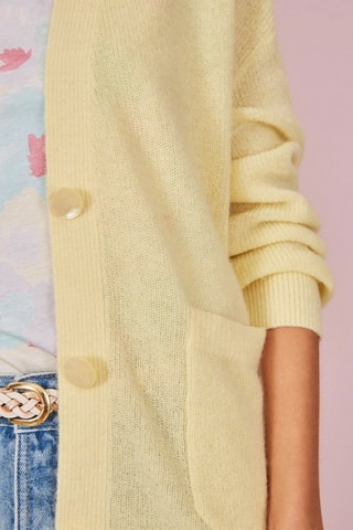Gilet en laine, mohair et alpaga Amel - Jaune