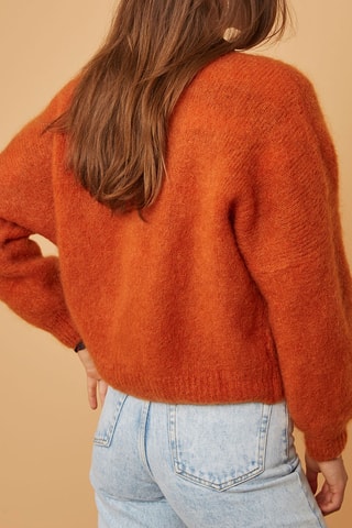 Gilet en mohair et laine - Orange
