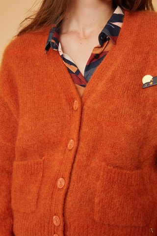 Gilet en mohair et laine - Orange