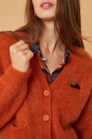 Gilet en mohair et laine - Orange