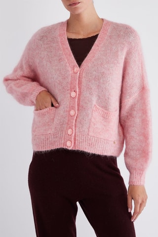 Gilet en kid mohair et laine - Rose