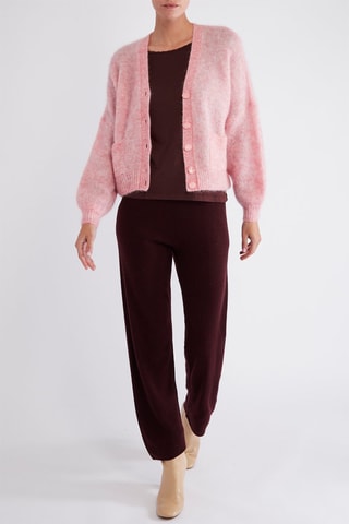 Gilet en kid mohair et laine - Rose