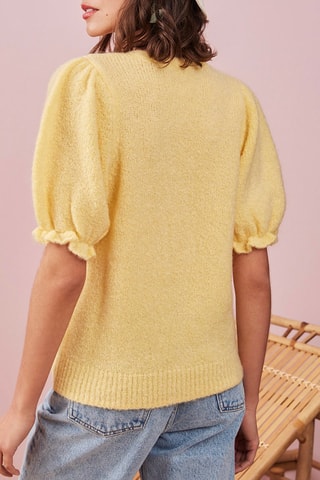 Gilet en mohair et mérinos Banana - Jaune