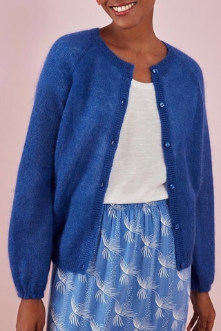 Gilet en mohair et soie Bigoo - Bleu