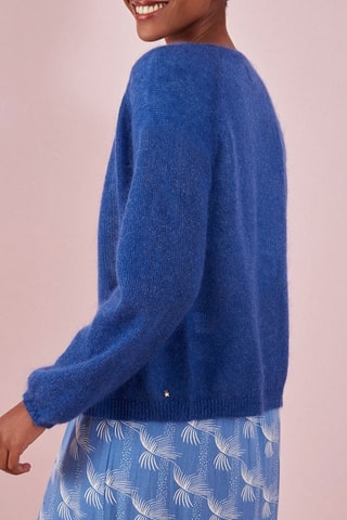Gilet en mohair et soie Bigoo - Bleu