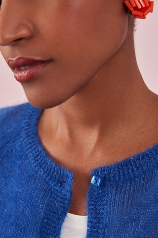Gilet en mohair et soie Bigoo - Bleu