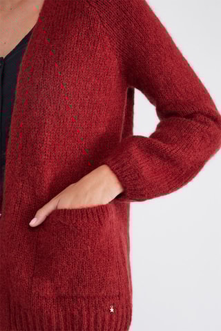 Gilet en super kid mohair et laine - Rouge