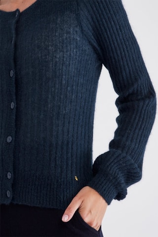 Gilet en super kid mohair et baby alpaga - Bleu