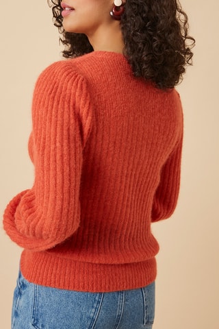 Gilet en mohair et alpaga - Orange