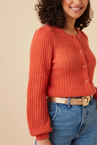 Gilet en mohair et alpaga - Orange