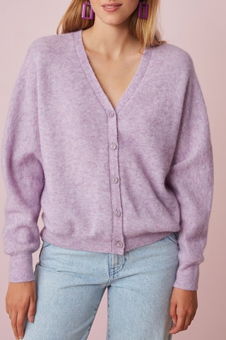 Gilet en mérinos et alpaga - Violet