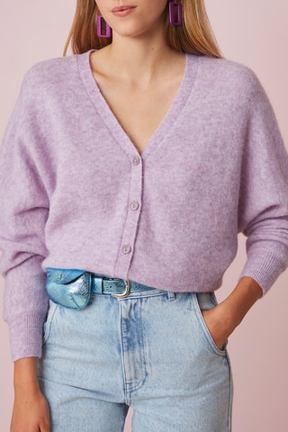 Gilet en mérinos et alpaga - Violet