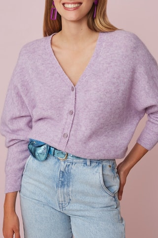 Gilet en mérinos et alpaga - Violet