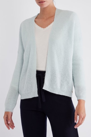 Gilet en super kid mohair et baby alpaga - Vert d'eau