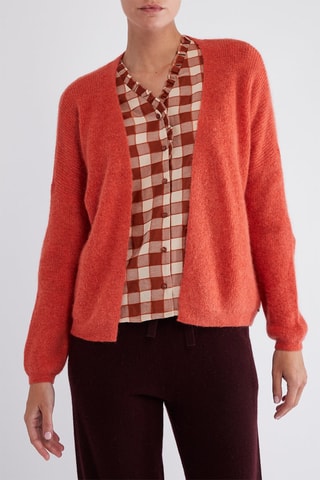 Gilet en super kid mohair et baby alpaga - Orange