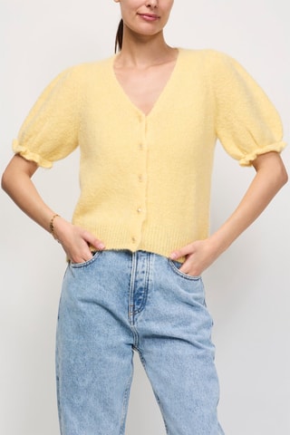 Gilet en kid mohair et mérinos Arlotte - Jaune