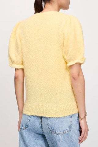 Gilet en kid mohair et mérinos Arlotte - Jaune
