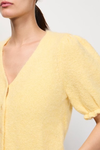 Gilet en kid mohair et mérinos Arlotte - Jaune