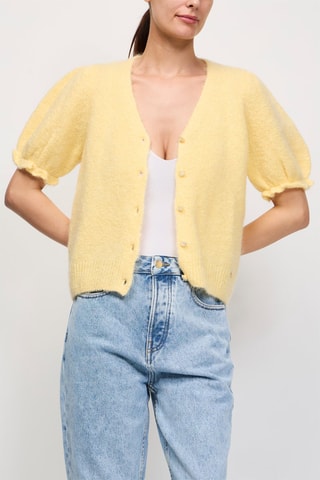 Gilet en kid mohair et mérinos Arlotte - Jaune