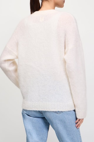 Gilet en kid mohair et laine Beauté - Ecru