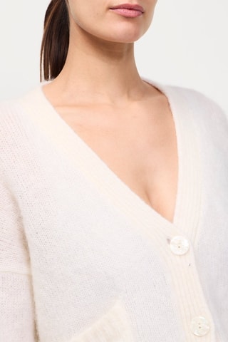 Gilet en kid mohair et laine Beauté - Ecru