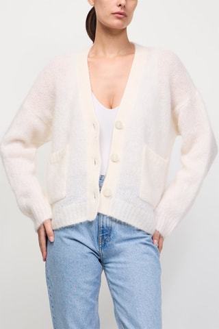 Gilet en kid mohair et laine Beauté - Ecru